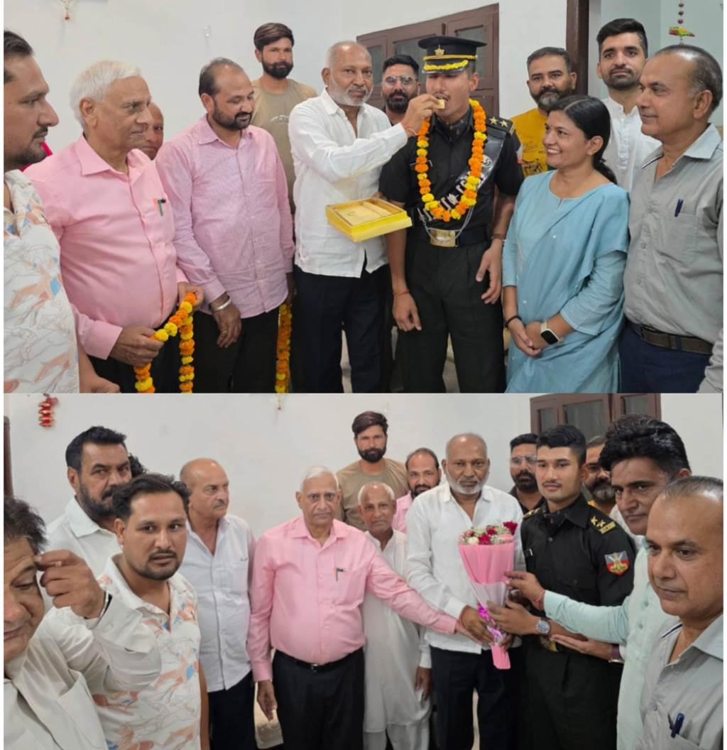 Dhruv Kaushik Brings Honor to Ratia by Becoming a Lieutenant Former MLA Laxman Napa Congratulates Him with Sweets
